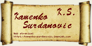 Kamenko Surdanović vizit kartica